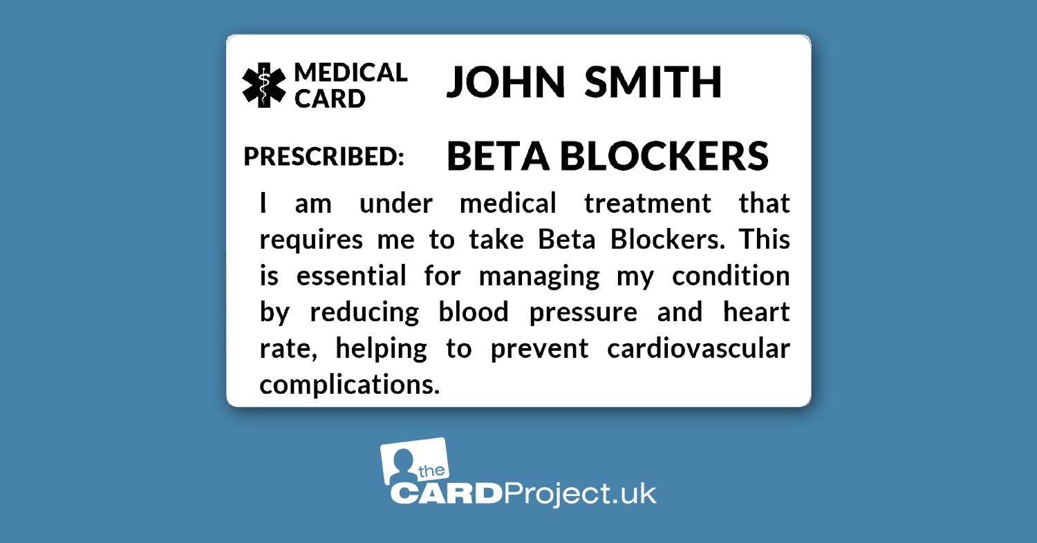 Beta Blockers Medicine Alert Mono ID Card